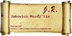 Jakovics Rozália névjegykártya