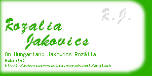 rozalia jakovics business card