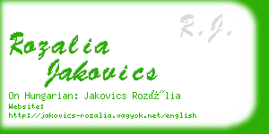 rozalia jakovics business card